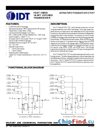 Datasheet IDT54FCT162543DT manufacturer IDT