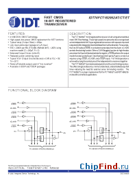 Datasheet IDT54FCT162952BTE manufacturer IDT