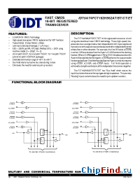 Datasheet IDT54FCT162H952BTPA manufacturer IDT