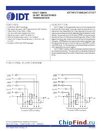 Datasheet IDT54FCT16952CTE manufacturer IDT