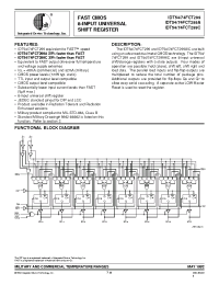 Datasheet IDT54FCT299 manufacturer IDT