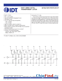 Datasheet IDT54FCT373TQ manufacturer IDT