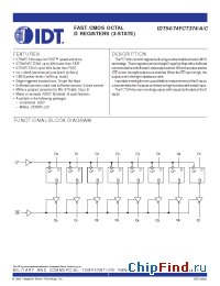 Datasheet IDT54FCT374ATDB manufacturer IDT