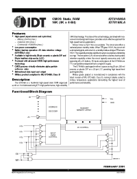Datasheet IDT6168LA20PI manufacturer IDT