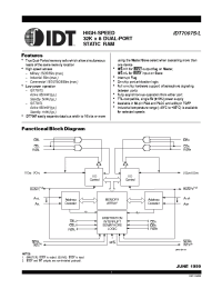 Datasheet IDT7007L15JB manufacturer IDT