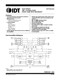 Datasheet IDT70261L15PFI manufacturer IDT