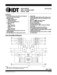 Datasheet IDT7027L20GI manufacturer IDT