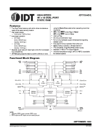 Datasheet IDT7034L15PF manufacturer IDT