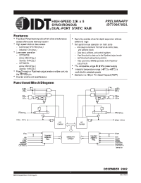 Datasheet IDT709079L15PF manufacturer IDT