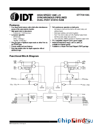 Datasheet IDT709199L9PFI8 manufacturer IDT