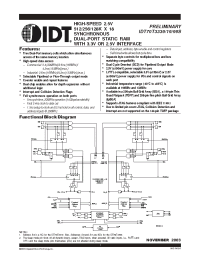 Datasheet IDT70T3319S133BC manufacturer IDT