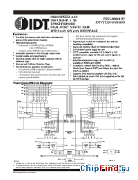 Datasheet IDT70T3519S133BCI8 manufacturer IDT