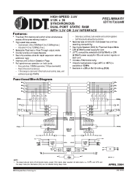 Datasheet IDT70T3539M manufacturer IDT