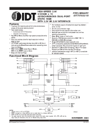 Datasheet IDT70T631S manufacturer IDT