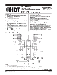 Datasheet IDT70T651 manufacturer IDT