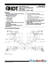 Datasheet IDT70T9169 manufacturer IDT