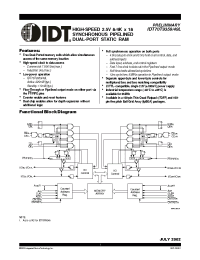 Datasheet IDT70T9349L7PF manufacturer IDT