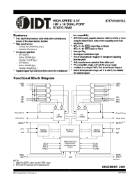 Datasheet IDT70V261S25PFI manufacturer IDT