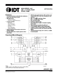 Datasheet IDT70V27L15BFI manufacturer IDT