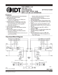 Datasheet IDT70V3319S133PRF manufacturer IDT