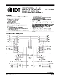 Datasheet IDT70V3569 manufacturer IDT