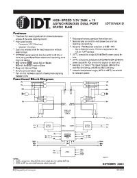 Datasheet IDT70V631S10BC manufacturer IDT