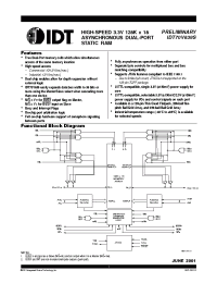 Datasheet IDT70V639S10BF manufacturer IDT