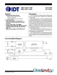 Datasheet IDT71256L-30B manufacturer IDT