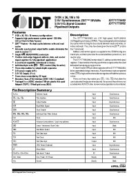 Datasheet IDT71T75802S150PFI manufacturer IDT