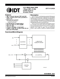 Datasheet IDT71V124SA12Y manufacturer IDT