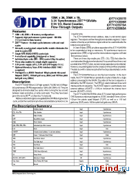 Datasheet IDT71V2557S85PF manufacturer IDT