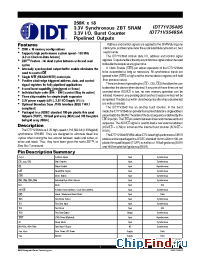 Datasheet IDT71V3548 manufacturer IDT