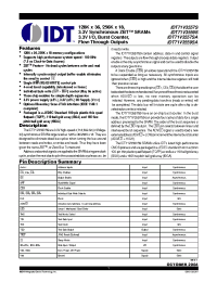 Datasheet IDT71V3557SA75BGI manufacturer IDT