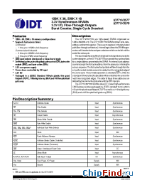 Datasheet IDT71V3577S80BGI manufacturer IDT
