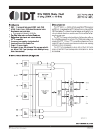 Datasheet IDT71V416VL10YGI manufacturer IDT