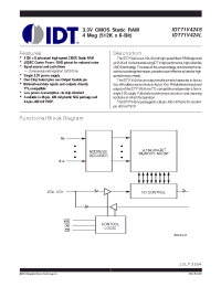 Datasheet IDT71V424S15PHG manufacturer IDT