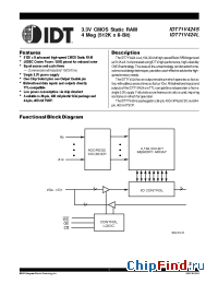 Datasheet IDT71V424S-20 manufacturer IDT