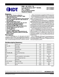 Datasheet IDT71V65603S100PFI manufacturer IDT
