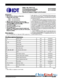 Datasheet IDT71V67603S150PFI manufacturer IDT