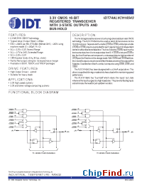 Datasheet IDT74ALVCH16543 manufacturer IDT