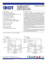 Datasheet IDT74ALVCH16646 manufacturer IDT