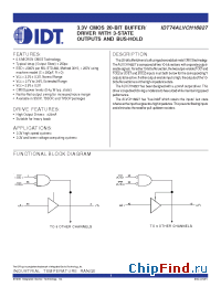 Datasheet IDT74ALVCH16827 manufacturer IDT