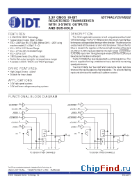 Datasheet IDT74ALVCH16952 manufacturer IDT