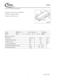 Datasheet BAR81 manufacturer Infineon