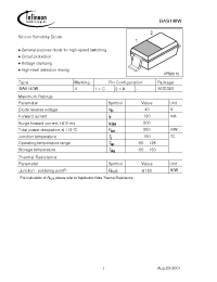 Datasheet BAS140WE6327 manufacturer Infineon