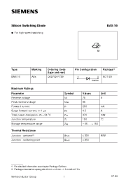 Datasheet BAS16Q62702-A739 manufacturer Infineon