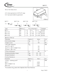 Datasheet BAT17-04E6327 manufacturer Infineon