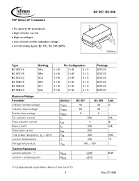 Datasheet BC808-16E6433 manufacturer Infineon