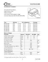 Datasheet BC808-16WE6433 manufacturer Infineon