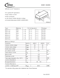 Datasheet BC817-16 manufacturer Infineon